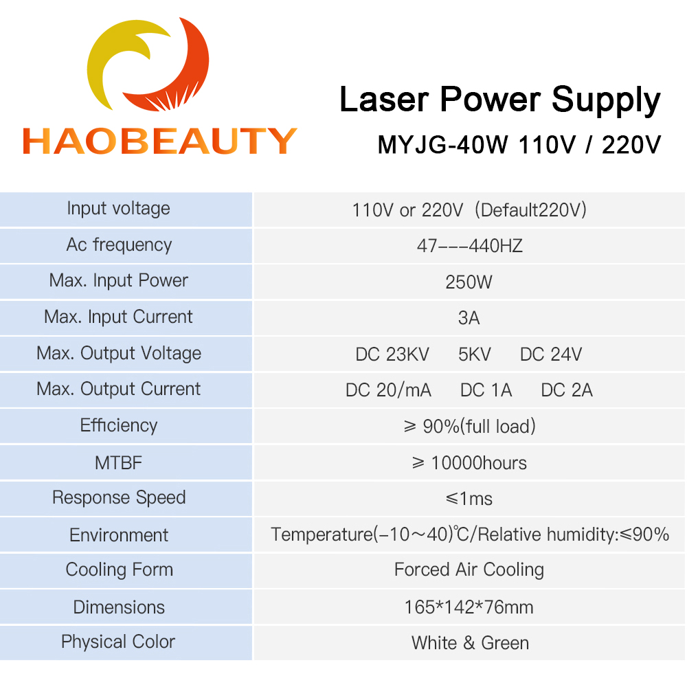 HAOBEAUTY MYJG-40 CO2 مصدر طاق - مراجعة Laser Engraving Software وسعره